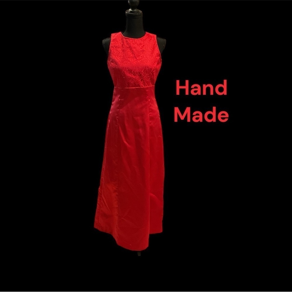 HAND MADE RED FORMAL GOWN SIZE 6 WORN ONCE